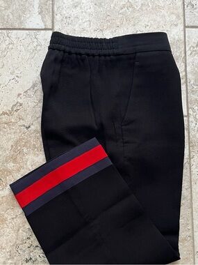 Gucci Black Cropped Pants - IT36 Women's S - High-Waist Sylvie Web Stripe Detail